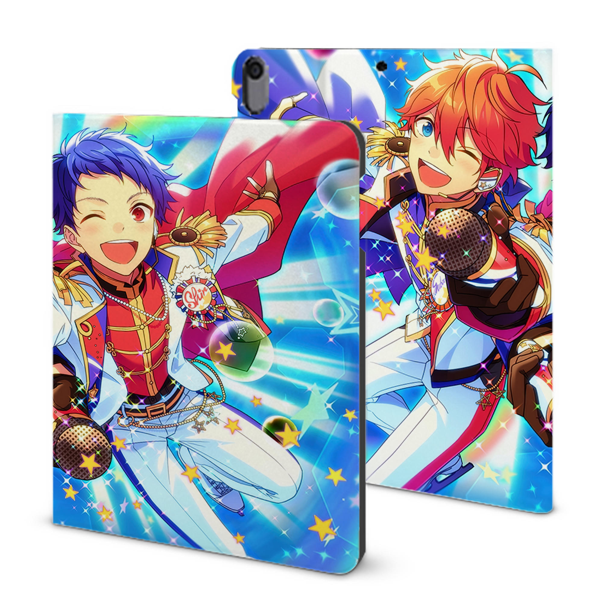 （画像用） あんさんぶるスターズ! Ensemble Stars IPad ケース ブック型 PUレザー TPU 耐衝撃 軽量 薄型 ペン収納なし 全面保護 IPad 各モデル対応